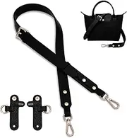 DOIAPUOS Handbag Leather Strap for Longchamp Le Pliage S/M/L Bag, Black, Adjustable Fashion Longchamp Strap Kit