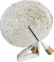 1-1/2” x 75FT | Heavy Duty Backwash/Discharge Hose (Alt.) | Decommissioned Fire Hose by NFE (National Fire Equipment) with NPT Compatible Threaded Adapter (F)