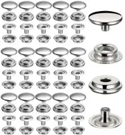 240 Pieces Stainless Steel Snap Fastener, 15mm Heavy Duty Snap Button Press S...