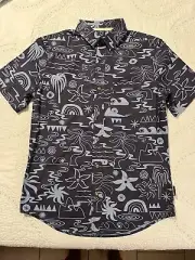 NEW Quicksilver Men's Small BLUE SHORT SLEEVE SUMMER BEACH MSRP $50
