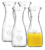 Set of 4 glass pitcher carafes new