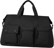 yuksok Gym Bag Duffle Bag Multipurpose Men Women,Lightweight with Pocket Portable Weekender Tote for Yoga Travel Sports Workout Gym, Black