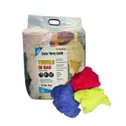 New Color Terry Towel Rags - 25 lbs. Compressed Bag Multipurpose Cleaning Towels