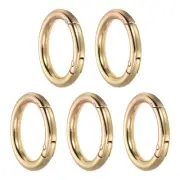 5Pc Spring O Ring,Metal Circle Snap Clip Triggers KeyRing(Light Gold,35x25x5mm)