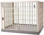 Four seasons universal dog crate, small and medium-sized dog crate, indoor resin pet crate, can be rotated 360 °, move the position at will, PP material, no noise, suitable for indoor(M)