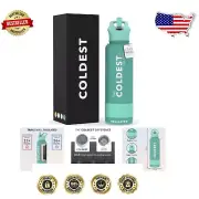 40 oz Coldest Sports Flask with Straw Lid - Vacuum Insulated in Terraform Green
