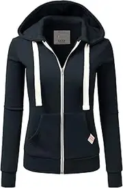 [DOUBLJU] Lightweight Thin Zip-Up Hoodie Sweatshirts for Women with Plus Size