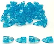Lego 25 New Trans-Light Blue Plates Modified 1 x 1 w/ Tooth Horizontal Parts
