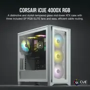 Corsair CC-9011205-WW iCUE 4000X RGB Tempered Glass Mid-Tower ATX Case White