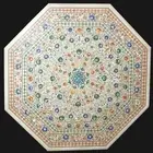 Floral Art Sofa Table for Cafeteria , Marble Dining Table Top , Hallway Table
