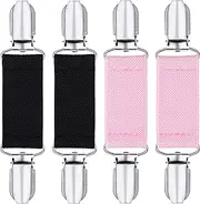[Blulu] 4 Pieces 5 inch Mitten Clips Stainless Steel Gloves Cap Clips Short Elastic Clips for Fixing Gloves Coat Mattress