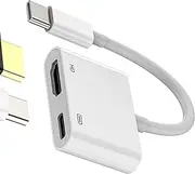 USB C to HDMI Adapter (2-in-1) Type-C Charging Cable for Apple iPhone 15 TV Display Port for iPad MacBook Adapter Converter Displayport Video Hub Type C SDopiator Compatible with Samsung HDMI+tp