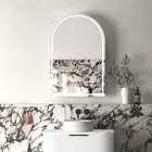 LED Archie Oval Pill Mirror Cabinet Medicine Shaving Bathroom 900Hx600Wx130D Mat