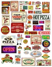 1:18 1:24 PIZZA SIGNS 1 DECALS FOR DIECAST & DIORAMAS DISPLAYS