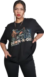 LETHAL THREAT DT10043XL Down-N-Out Party First Safety Second - Black - XL