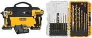 DEWALT 20V Lithium Drill Driver/Impact Combo Kit (1.5Ah) with Drill Bit Set