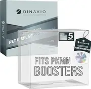 Dinavio Crafthouse PET Plastic Pokemon Booster Box Case - Pokemon Booster Box Display Case Protector - Pokemon Storage Box - 0.5mm Thick Protective Pokemon Card Display Case (Pack of 5)