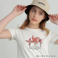 在飛比找Yahoo奇摩購物中心優惠-GIORDANO 女裝文青風格印花T恤 - 07 皎白