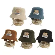 Soft Wool Bucket Hat Ear Protections Autumn Winter Fisherman Hat for Kids