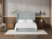 My Style Winged Headboard & Slimline Base - Queen / Duckegg / Gas Lift Base