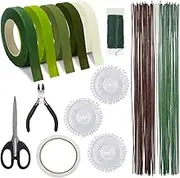 SourceTon Floral Arrangement Kit, 14 Flower Tools Include Floral Tapes Floral Garden Wire Cutter 22-Gauge Paddle Wire Sewing Needles