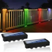 Solar Fence Lights Outdoor White LED Solar Step Lights Outdoor Wall Lights IP65
