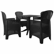 5 Piece Outdoor Dining Set Plastic Anthracite