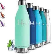 Grsta Stainless Steel Water Bottle, 1 Litre, Thermos Flask, BPA-Free, Double-Walled Vacuum Insulated, Leak-Proof, Sports Water Bottle for Camping, Yoga, Fitness