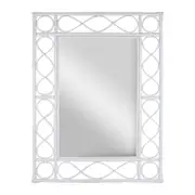 Maine & Crawford Beric 80cm Rattan Mirror Rectangle Wall Home Display White