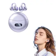 Wireless Bluetooth 5.4 Clip-on Earbuds Lightweight Open Ear Headphones for Glasses Wearers and Workout-Purple