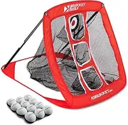 Rukket Pop Up Golf Chipping Net | Outdoor/Indoor Golfing Target Accessories and Backyard Practice Swing Game with 12 Foam Training Balls