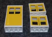 (3 Pcs) White w/ Yellow Door & Window House Starter Set - NEW Lego Building