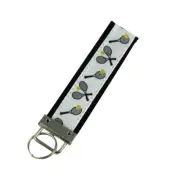 Tennis Key Chain, Tennis Key Fob, Fabric Tennis Keychain