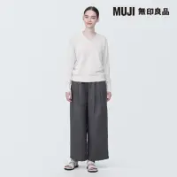 在飛比找momo購物網優惠-【MUJI 無印良品】女大麻混V領針織衫(共4色)