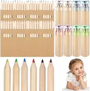 16 Packs Mini Drawing Colored Pencils with Sharpener Mini Drawing Pencils Set for Kids Short Fat Color Pencils in Tube Coloring Pencil Bulk for Adult Coloring Books,School Draw Birthday Party Favor