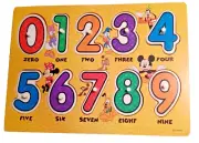 NEW Disney Mickey Mouse Clubhouse Wooden Number Peg Puzzle By Melissa & Doug