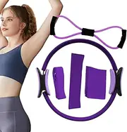 Pilates Ring Set - Resistance Band for Chest Expanding | Pilates Ring Set, Glute Bands, Stretching Equipment for Legs, Arms and Thighs, Weight Loss for