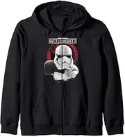 [STAR WARS] Battlefront II Stormtrooper Inferno Logo Zip Hoodie