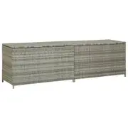 Garden Storage Box Poly Rattan 200x50x60 cm Grey