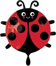 Anagram Junior Shape XL Happy Ladybug S50 Foil Balloon, Multicolour, 45 cm Size
