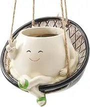Swing Chair Planter Pot, Synthetic Resin, Easy to Hang Smile Face Flower Pot, Add Interest Smile Face Planter, with Hanging Swinging Design for Indoor and Outdoor Planting, for Home Décor