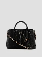 GUESS Black Logo Aldina Girlfriend Satchel Bag