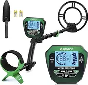 zolyet for & Adults, Higher Accuracy s with Display, Adjustable Stem, 4 Modes, 10'' Search Coil for Gold, Silver, Treasure Shovel Green