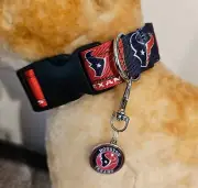 Houston Texans Adjustable Dog Collar Large with removable Tag