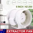 Silent Extractor Fan 8" Inch Duct Hydroponic Inline Exhaust Vent Industrial AU