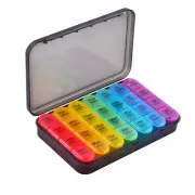 Weekly Pill Box Organizer 4 Times a Day 7 day Pill Boxes Organizer Case Medicine