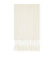 Brunello Cucinelli Sparkling Striped Double Knit Scarf One size White