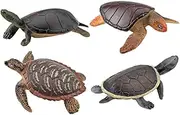 ERINGOGO 4pcs Realistic Turtle Figurine Lifelike Plastic Tortoise Model Toys for Desktop Decoration Garden Ornaments for Parties and Holidays