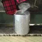 Silver Glitter Pillar Timer Candle