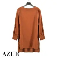 在飛比找momo購物網優惠-【AZUR】鄉村風格長版上衣-2色